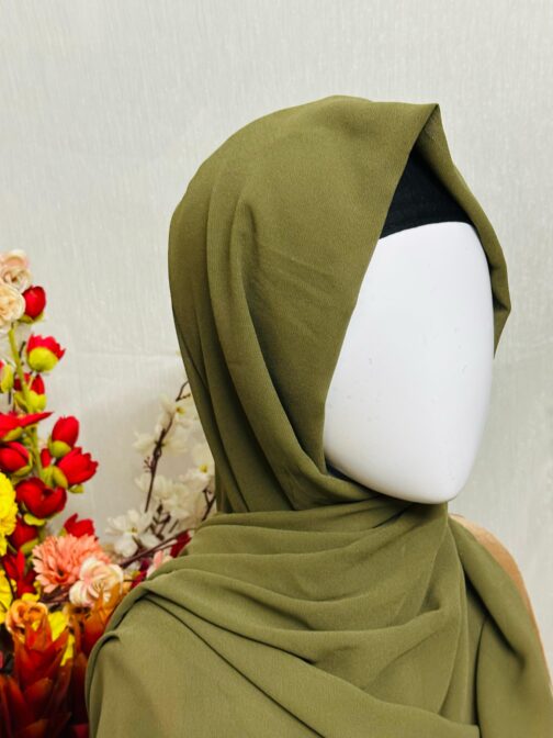 Plain Chiffon Georgette Hijab Stoller Scarf - Image 25