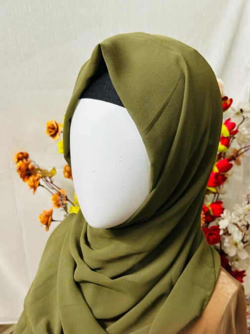 Plain Chiffon Georgette Hijab Stoller Scarf - Image 24