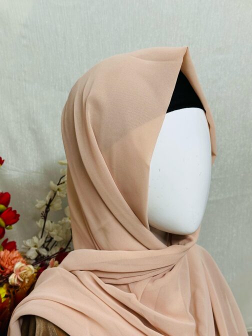 Plain Chiffon Georgette Hijab Stoller Scarf - Image 21