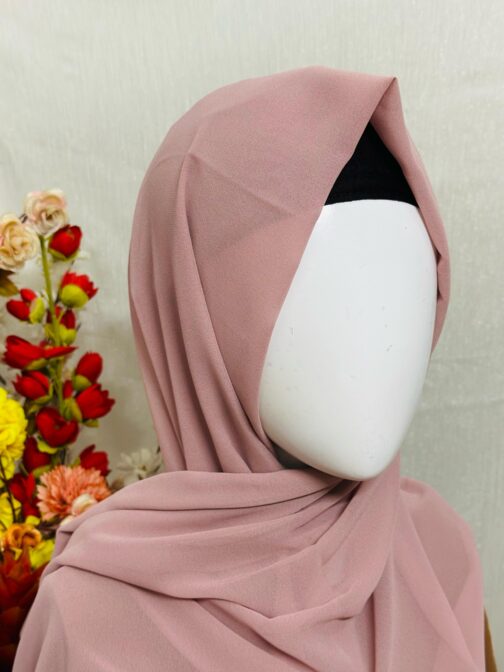 Plain Chiffon Georgette Hijab Stoller Scarf - Image 23