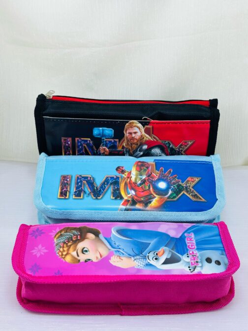 Double Compartments Zipper Pencil Pouch Geometry Box for Boys