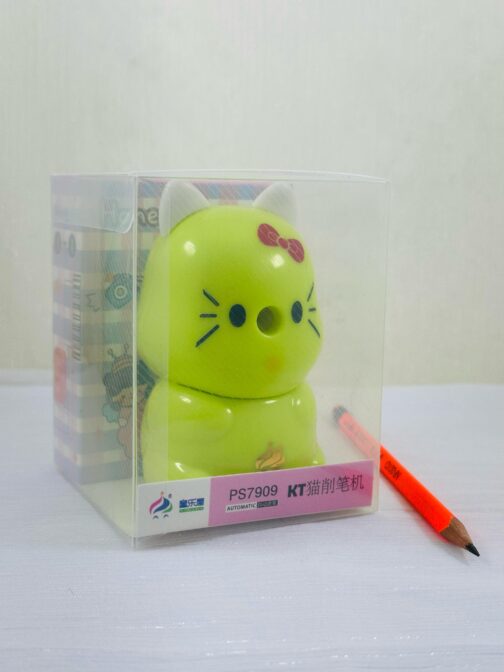 kitty Rotatory Sharpener, Table Sharpener Machine with Adjustable Gear, Cartoon Pencil Cutter For School, Stationary Gift for Kids