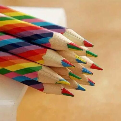 Rainbow pencil/rainbow color pencil/beautiful multicolor pencil pack of 3/5 rainbow pencil color /stationary supplies for boys and girls - Image 2